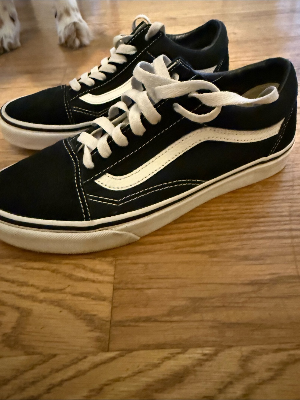 Vans Black and White Old Skool Low-Top Sneakers